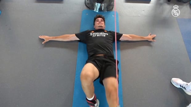Dani Carvajal trained fitness and ball work at Real Madrid City